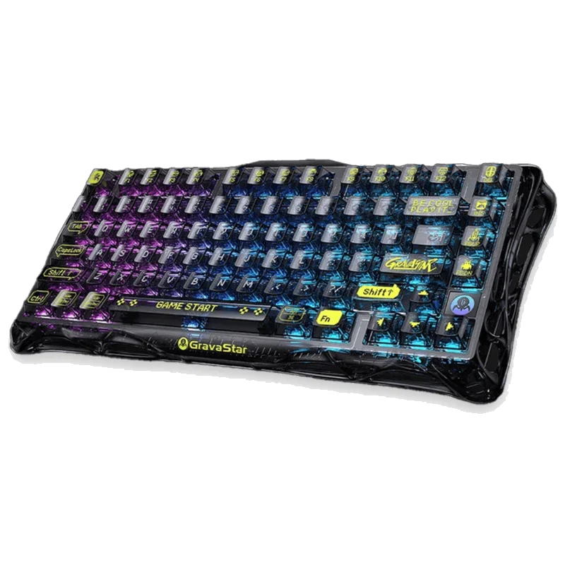 GravaStar Mercury K1 Lite 75% Wireless Mechanical Gaming Keyboard (Arabic Version) - Transparent Black