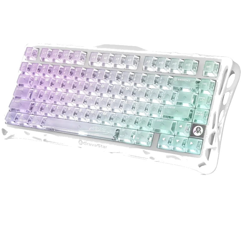 GravaStar Mercury K1 Lite 75% Wireless Mechanical Gaming Keyboard (Arabic Version) - Crystal Aurora
