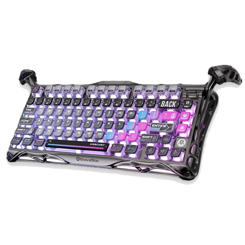 GravaStar Mercury K1 Pro 75% Wireless Mechanical Gaming Keyboard_Special Edition (Arabic Version) - Cyberpunk