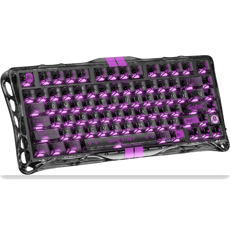 GravStar Mercury V75 Lite 75% Hall Effect Magnetic Switch Gaming Keyboard - Transparent Black
