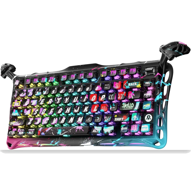 GravaStar Mercury V75 Pro 75% Hall Effect Magnetic Switch Gaming Keyboard - Neon Graffiti