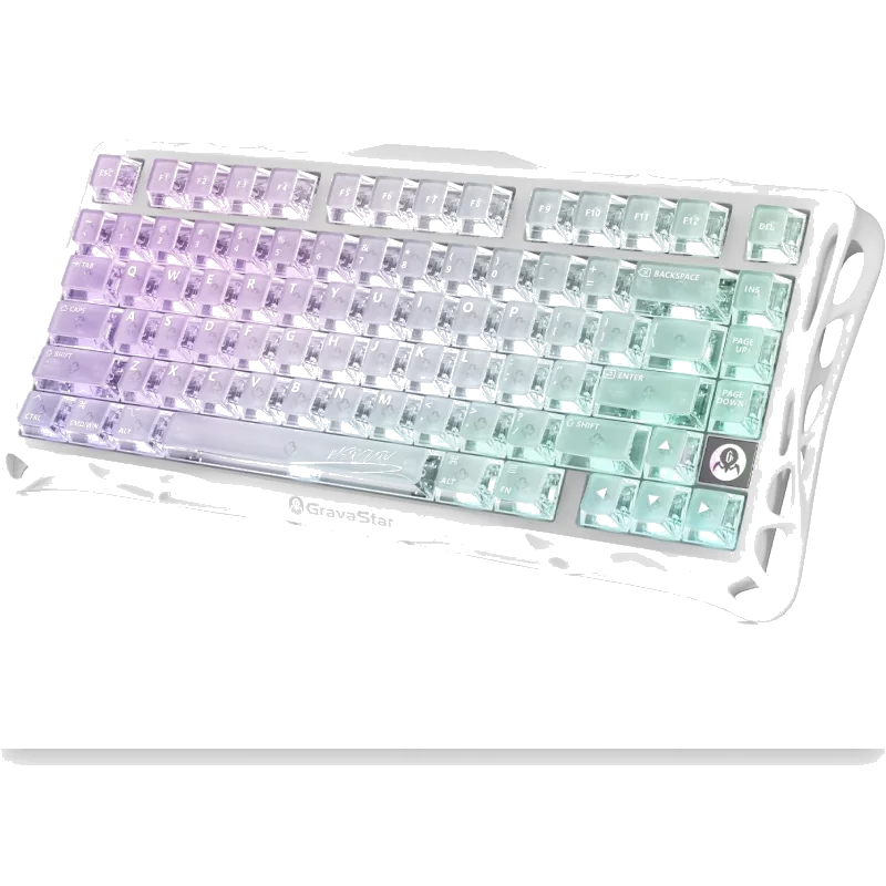 GravaStar Mercury K1 Lite 75% Wireless Mechanical Gaming Keyboard - Crystal Aurora