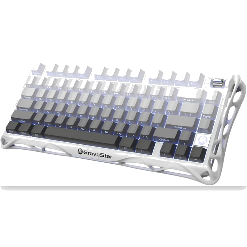 GravaStar Mercury K1 75% Wireless Mechanical Gaming Keyboard - Gradient White