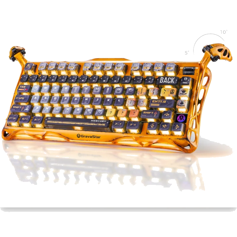GravaStar Mercury K1 Pro 75% Wireless Mechanical Gaming Keyboard Special Edition - Battle-Worn Yellow