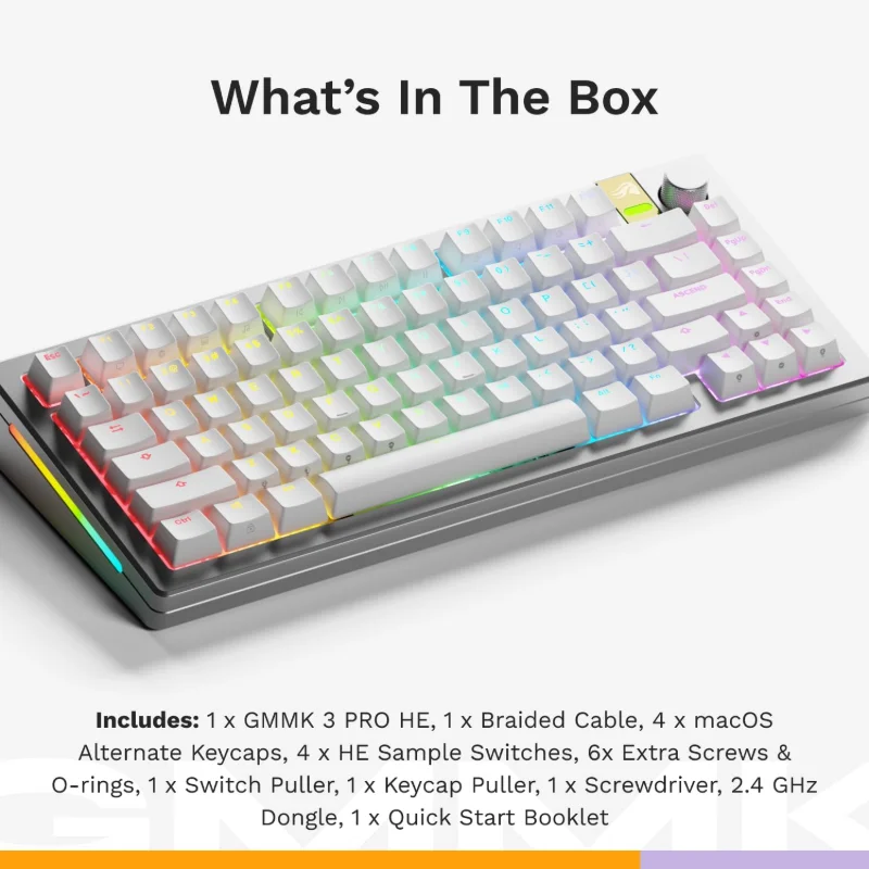 GLORIOUS GMMK 3 PRO HE 75% Wireless Keyboard Silver US