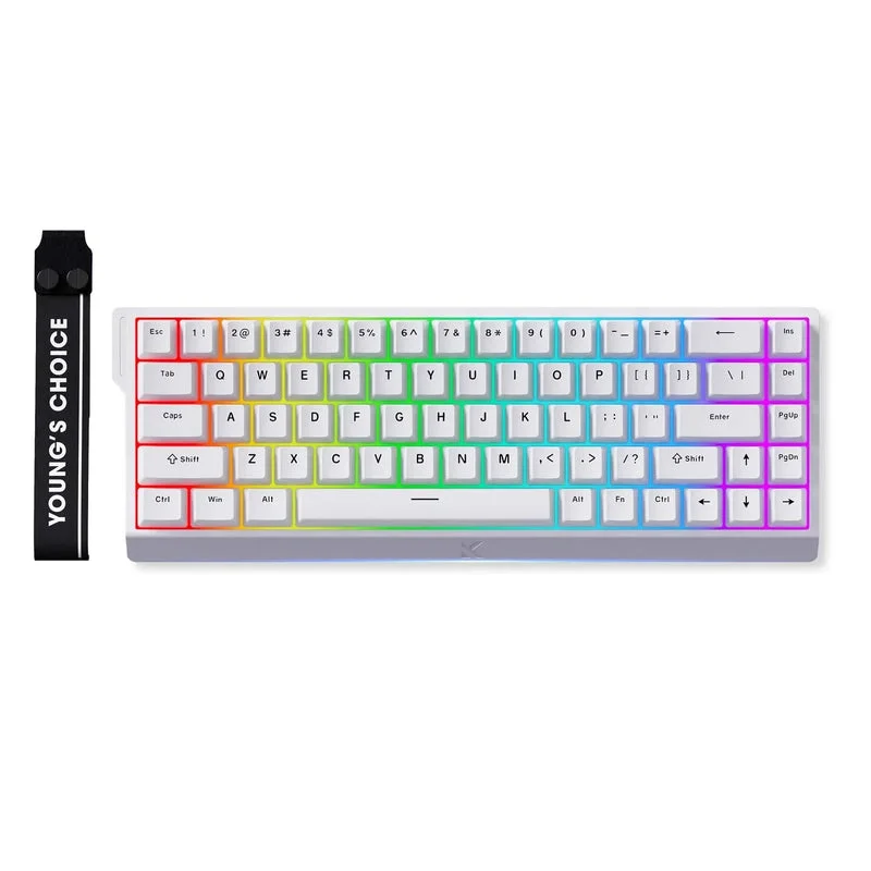 MCHOSE ACE68 15 E-Sport White Ice Blue Magnetic Keyboard