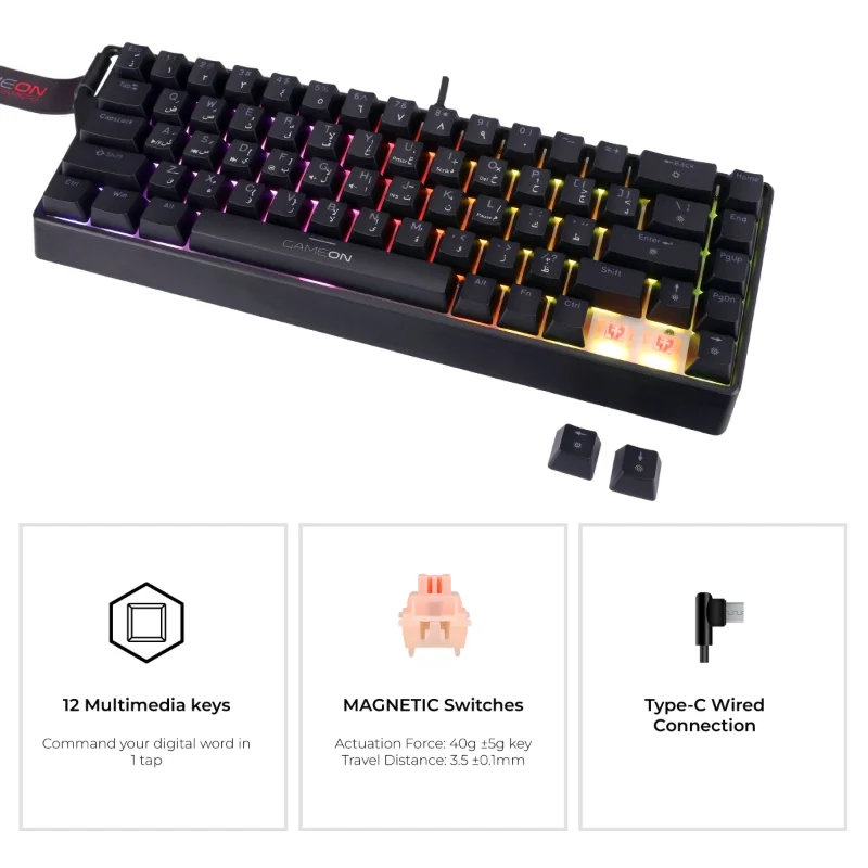 GAMEON MAGPRO 60% Wired Keyboard GOMG1K8-RS